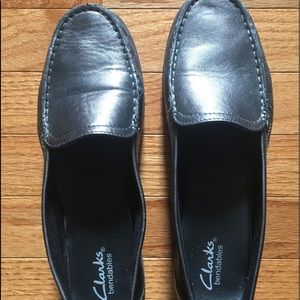 Clark’s loafers. Bronze color.  Shows no wear